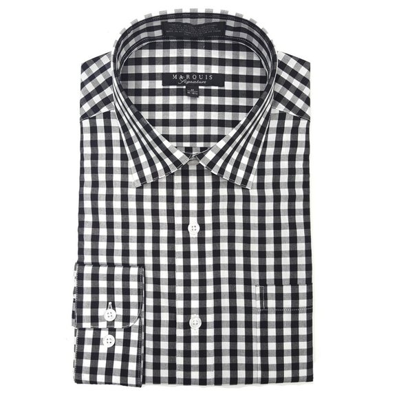 Marquis Signature Collection Other - 2X Marquis Signature Black Gingham Dress Shirt Long Sleeve Shirt 2XL 18 - 18.5